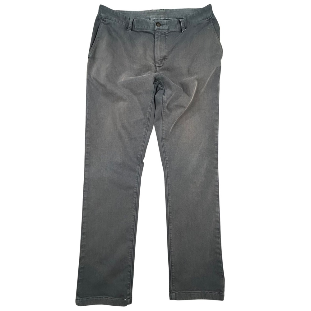 Faherty Brand Chinos Pants Mens Sz‎ 36 Gray Stretchy Straight Fit Casual Comfort